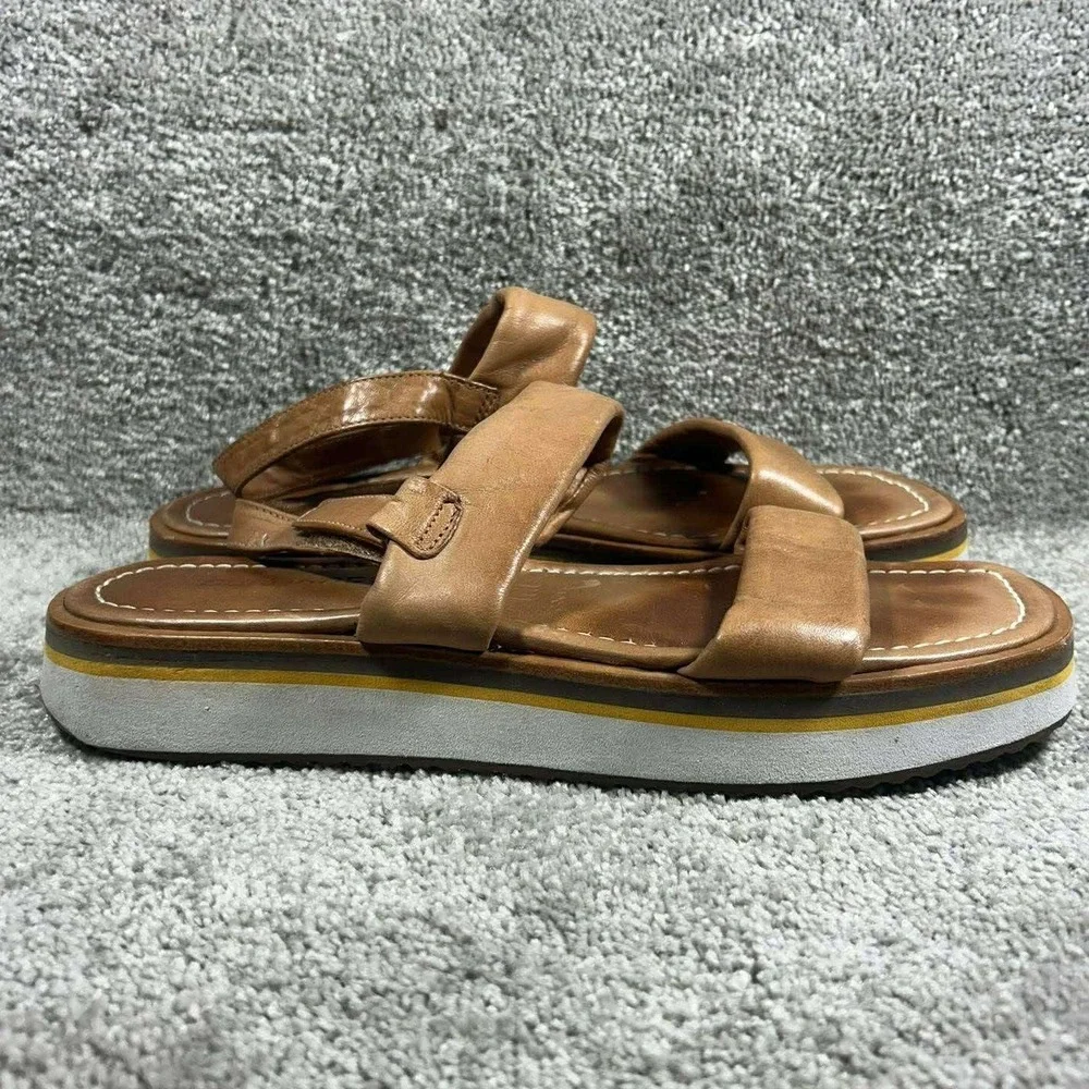 Bernardo Platform Sandals Tan‎ Leather Slingback Women Size 10M